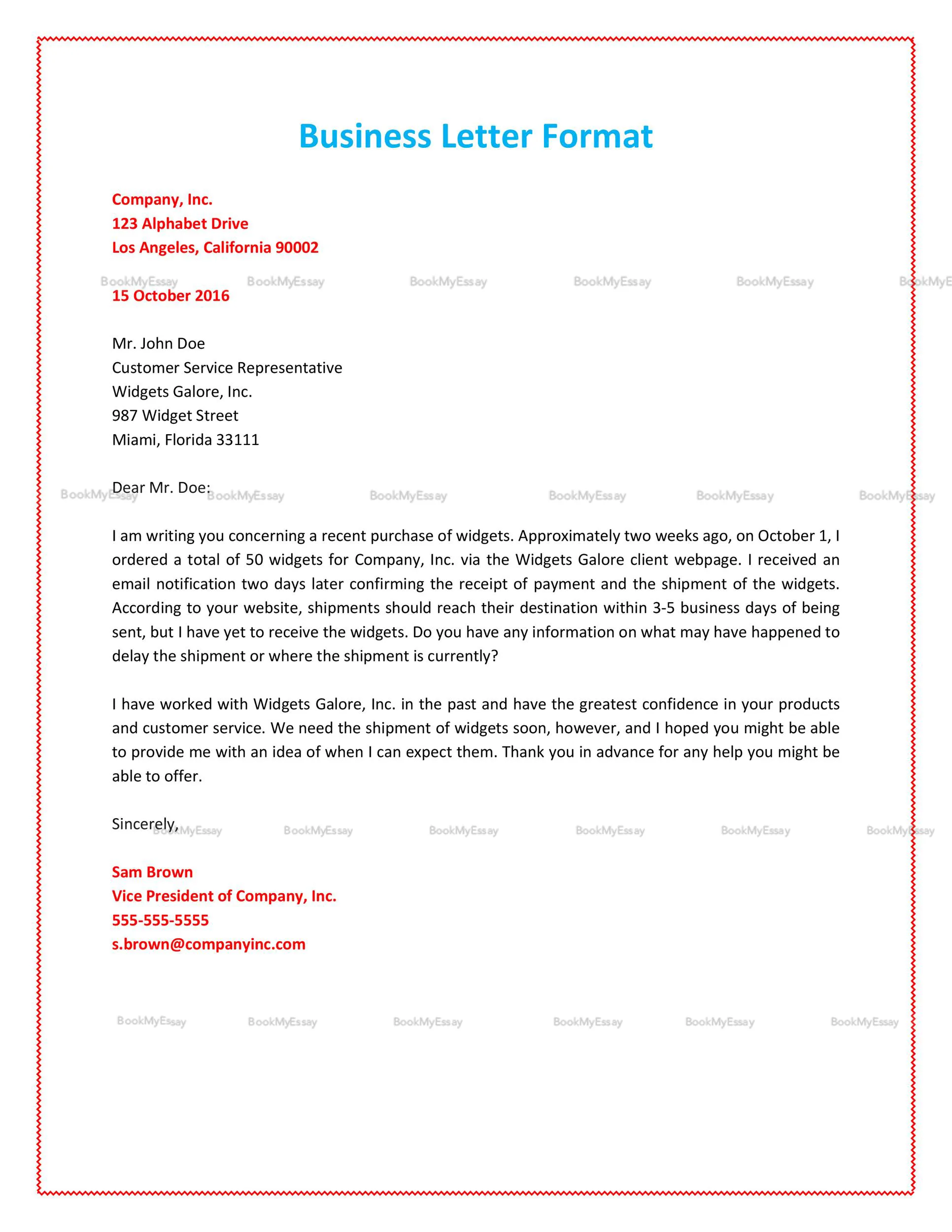 Proper Business Letter Format Example 5 Formal Business Letter Format Proper Business Letter Format Example 5 Formal Business Letter Format